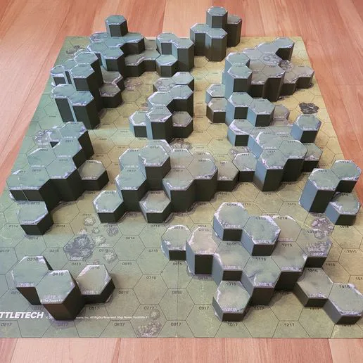 BATTLETECH TERRAIN MAP FOOTHILLS #1 (BATTLETECH MAP PACK GRASSLANDS, NEOPRENE BATTLE MAT ALPINE / GRASSLANDS C / RIGHT SIDE)