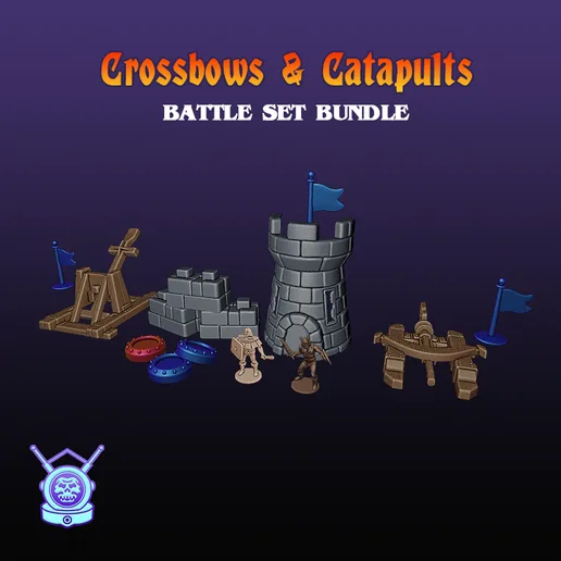 Crossbows & Catapults Battle Set Bundle Vintage Complete Game