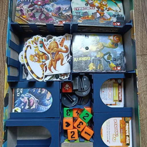 Printable Board Game Insert Organizer King of Tokyo: Monster Box with expansions