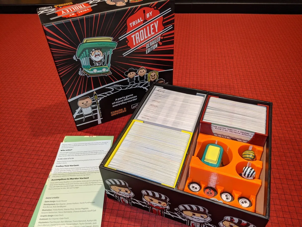 Trial By Trolley Derailed Edition Board Game Box Insert Organizer