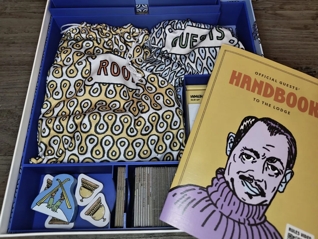 Lodge boardgame insert Kickstarter retail + promo