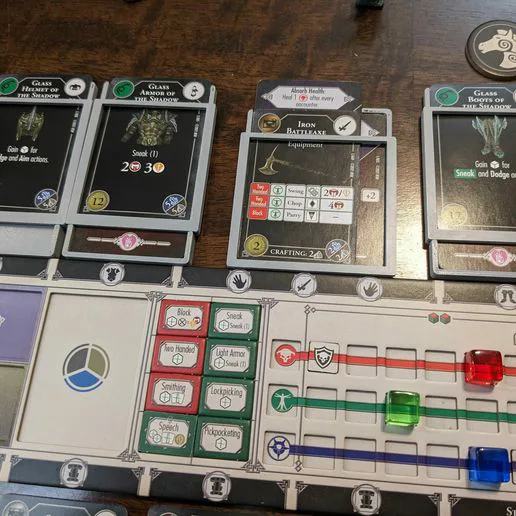 Equipment Card Trays for The Elder Scrolls V: Skyrim – The Adventure Game