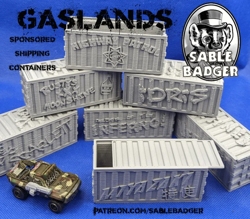 Gaslands - Sponsor themed shipping container box