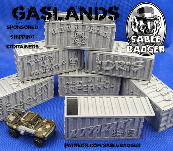 Gaslands - Sponsor themed shipping container box