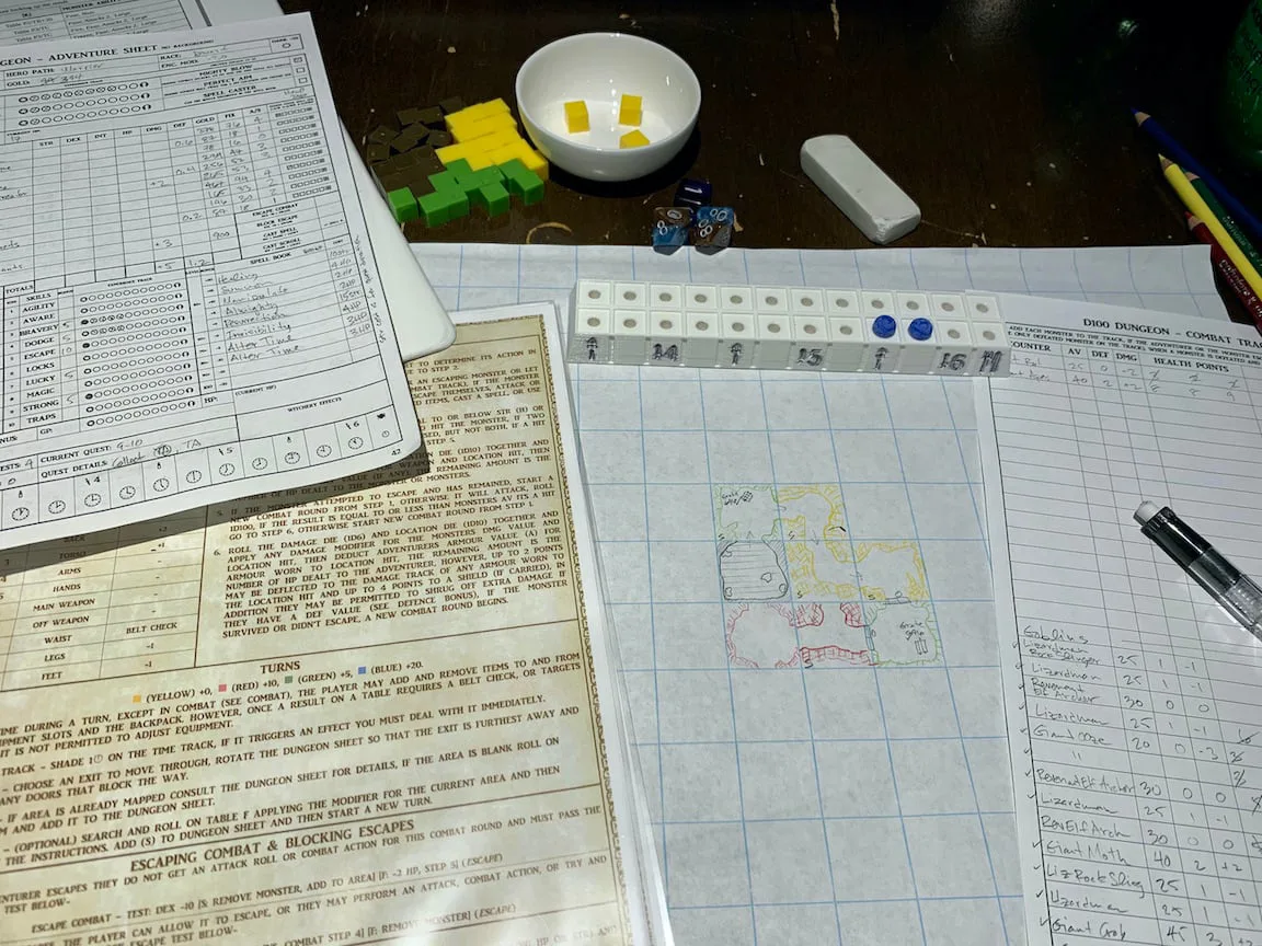 D100 Dungeon Timetrack
