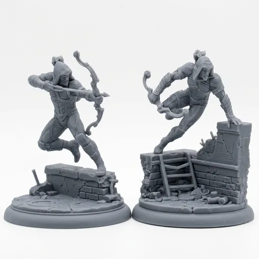 Green Arrow Dual Pose - 32mm Batman Miniature Game Scale