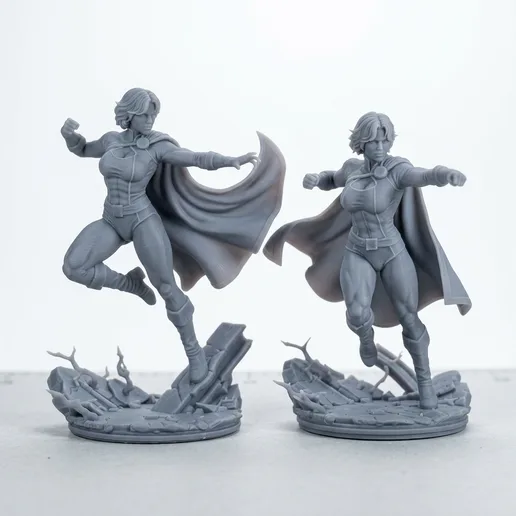 Power Girl Dual Pose - 32mm Batman Miniature Game Scale