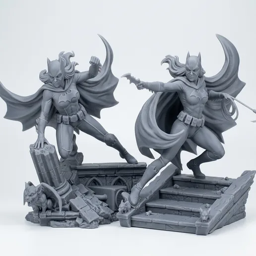 Batgirl Dual Pose - 32mm Batman Miniature Game Scale