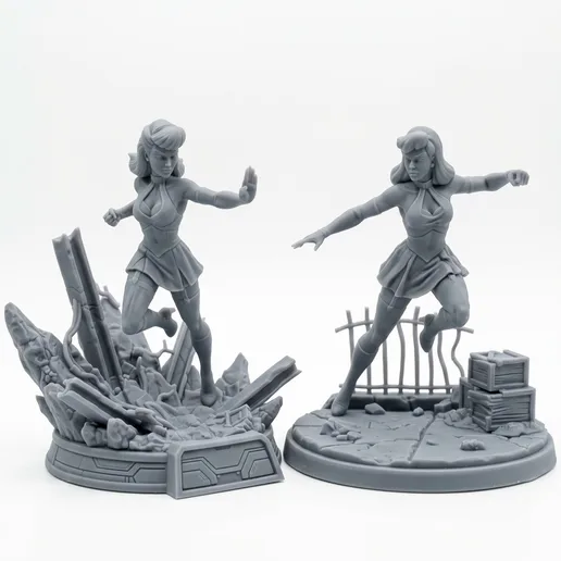 Silk Spectre Sally Jupiter Dual Pose - 32mm Batman Miniature Game Scale