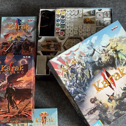 Karak 2 + all expansions (Imperium, Chaos, Inferno) - Board Game Insert & Organizer - Karak II