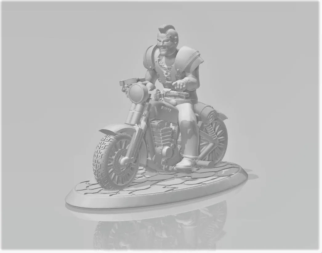28mm Post Apocalyptic Biker Punk Gang Member - FWW & Gaslands etc