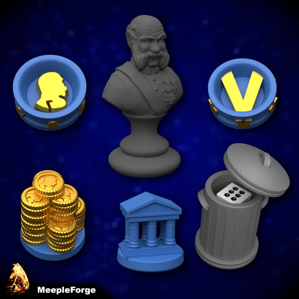 Tokens for Grand Austria Hotel Board Game