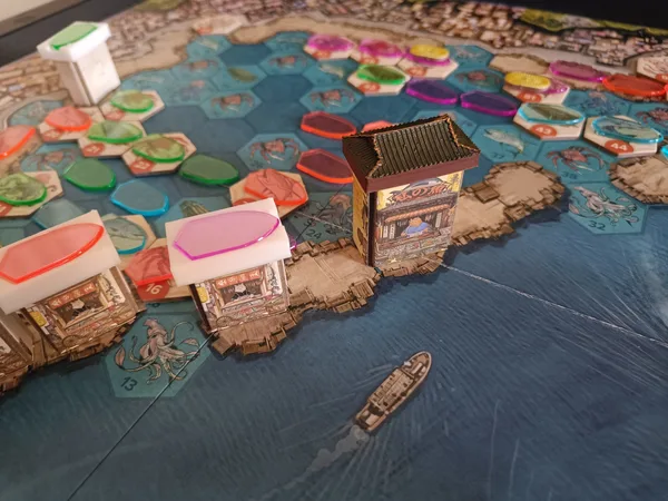 Nyakuza board game - roofs for the market stalls