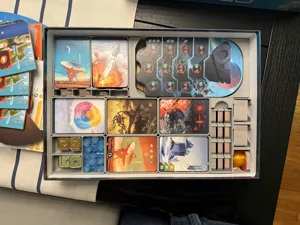 SETI + Space Agencies board game insert with player and species trays