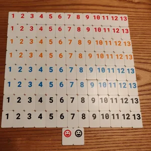 Multicolor Rummikub tiles