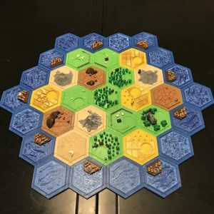 Complete Settlers of Catan Tile Set - Single Nozzle, Multi-color Layers