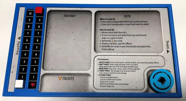 Player board overlay for Unstoppable board game