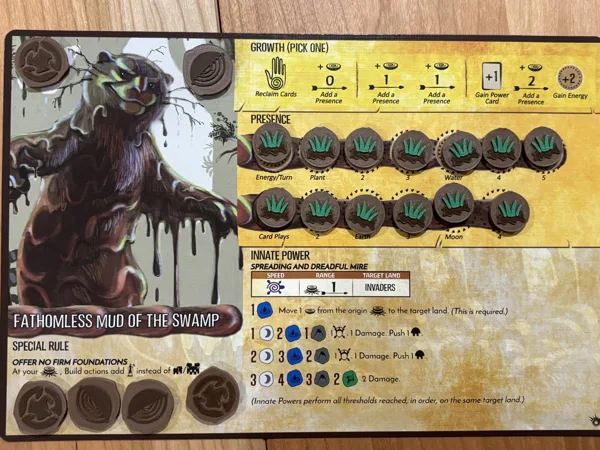 Spirit Island tokens: Fathomless mud of the swamp