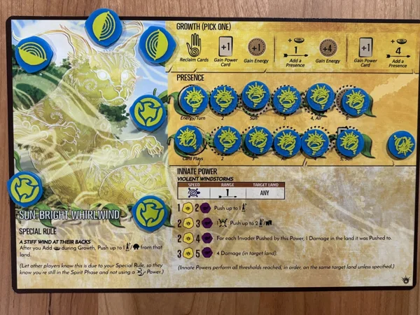 Spirit island tokens: Sun-bright whirlwind