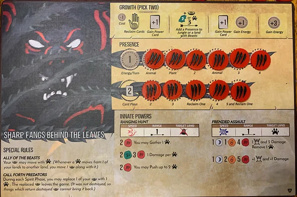 Spirit Island 2 color Sharp Fangs Behind the Leaves presence token