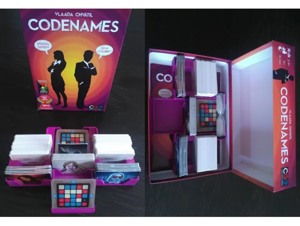Codenames Perfect Fit Box Insert, Game Organizer, Play Aid, Ender3 friendly