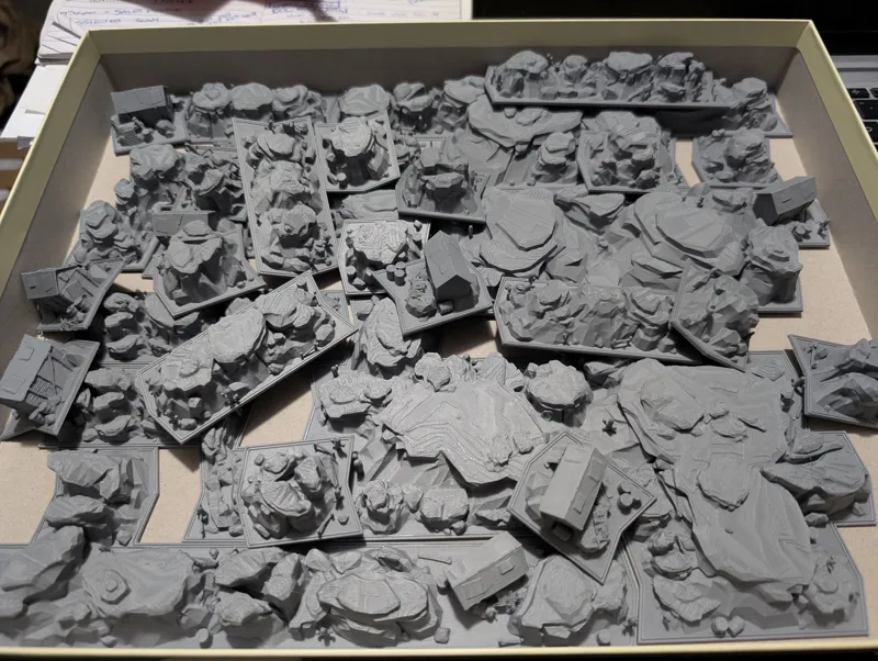 Full set of terrain inside one of the expansion boxes