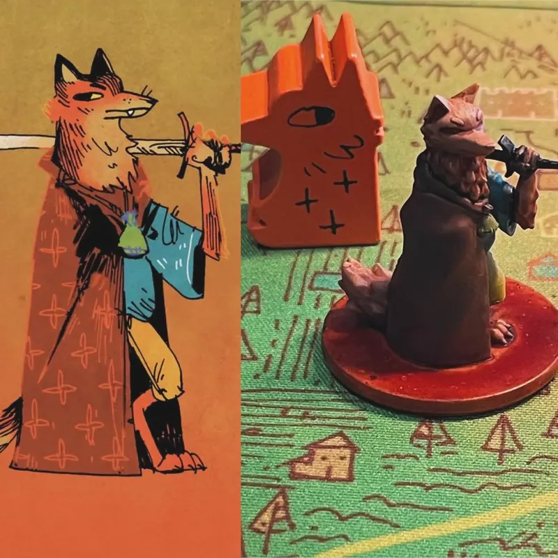 Comparison, note the sword broke during first play