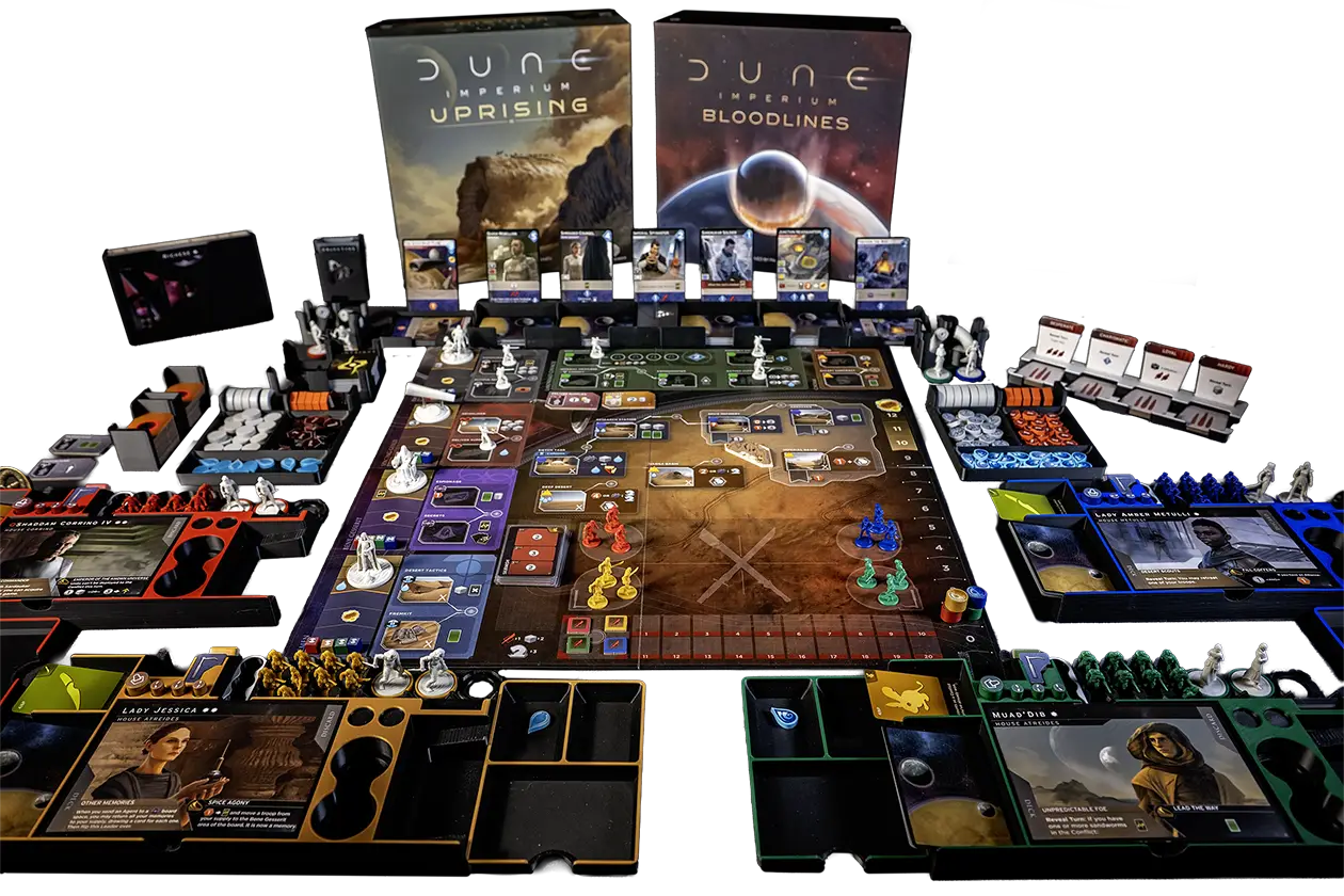 PlayMode Dune Imperium insert full 4-player Uprising setup