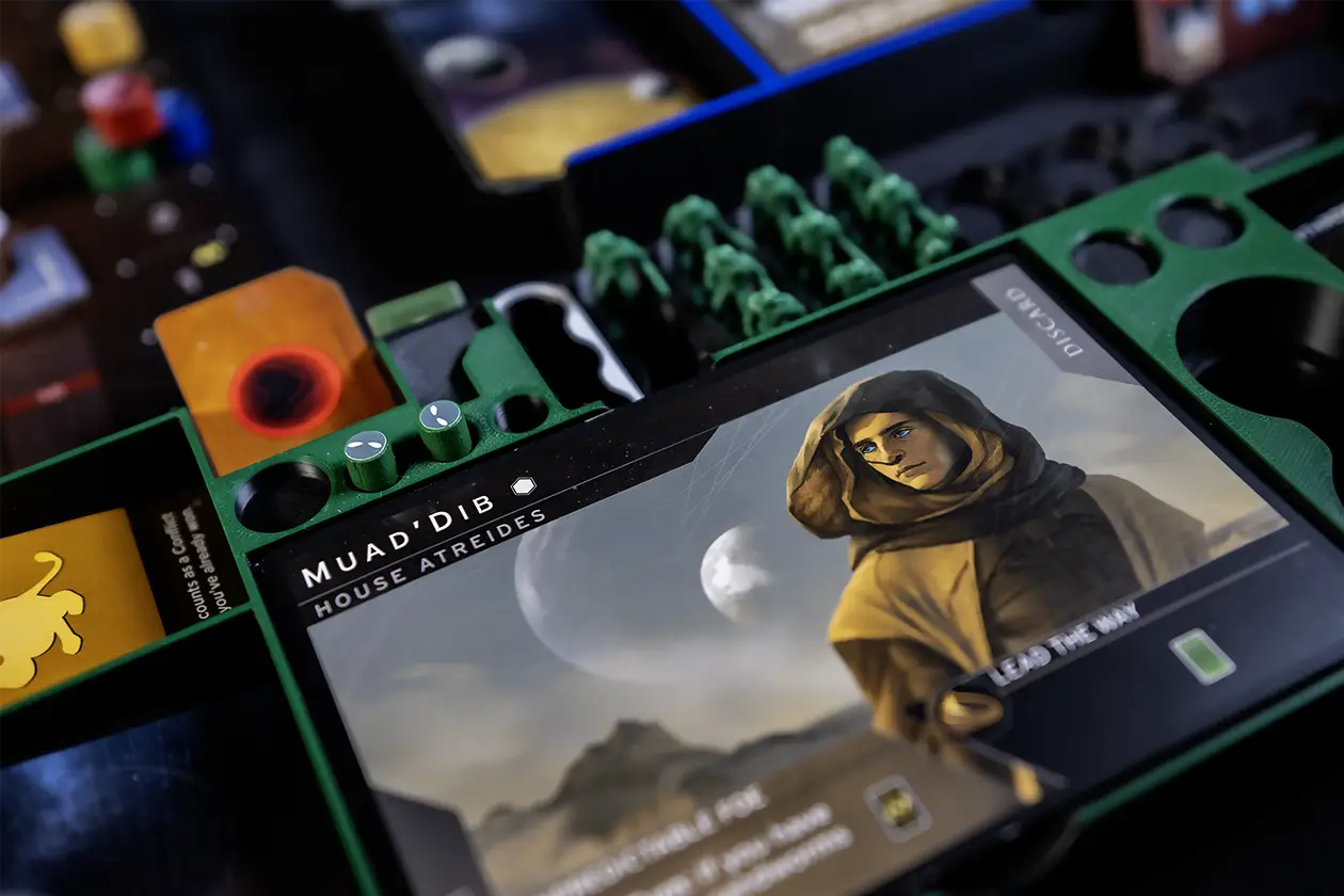 Green Player dashboard playing Muad'Dib in Uprising midgame