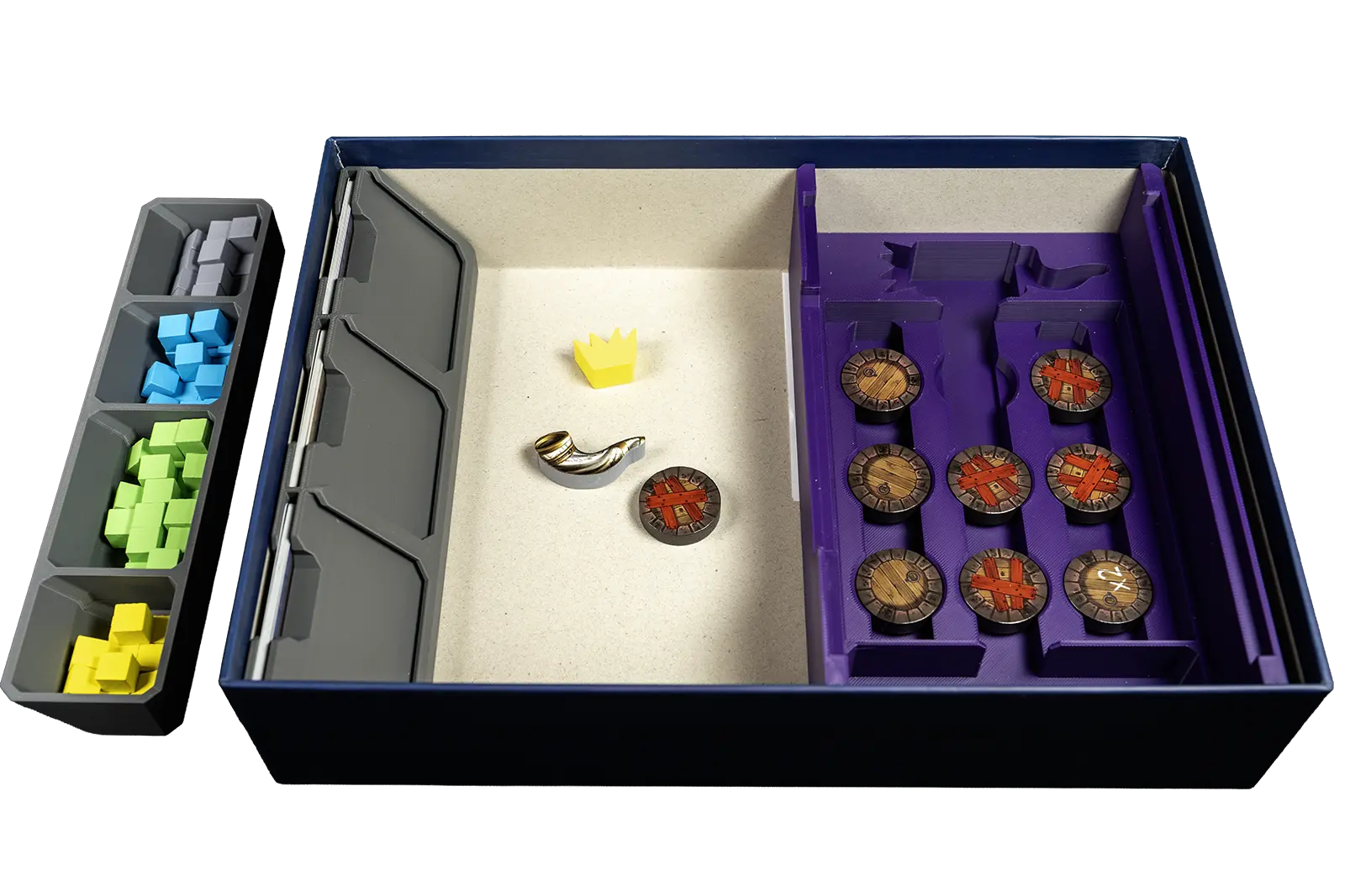 Bottom of box, just take the Goal tray out and set near gameboard