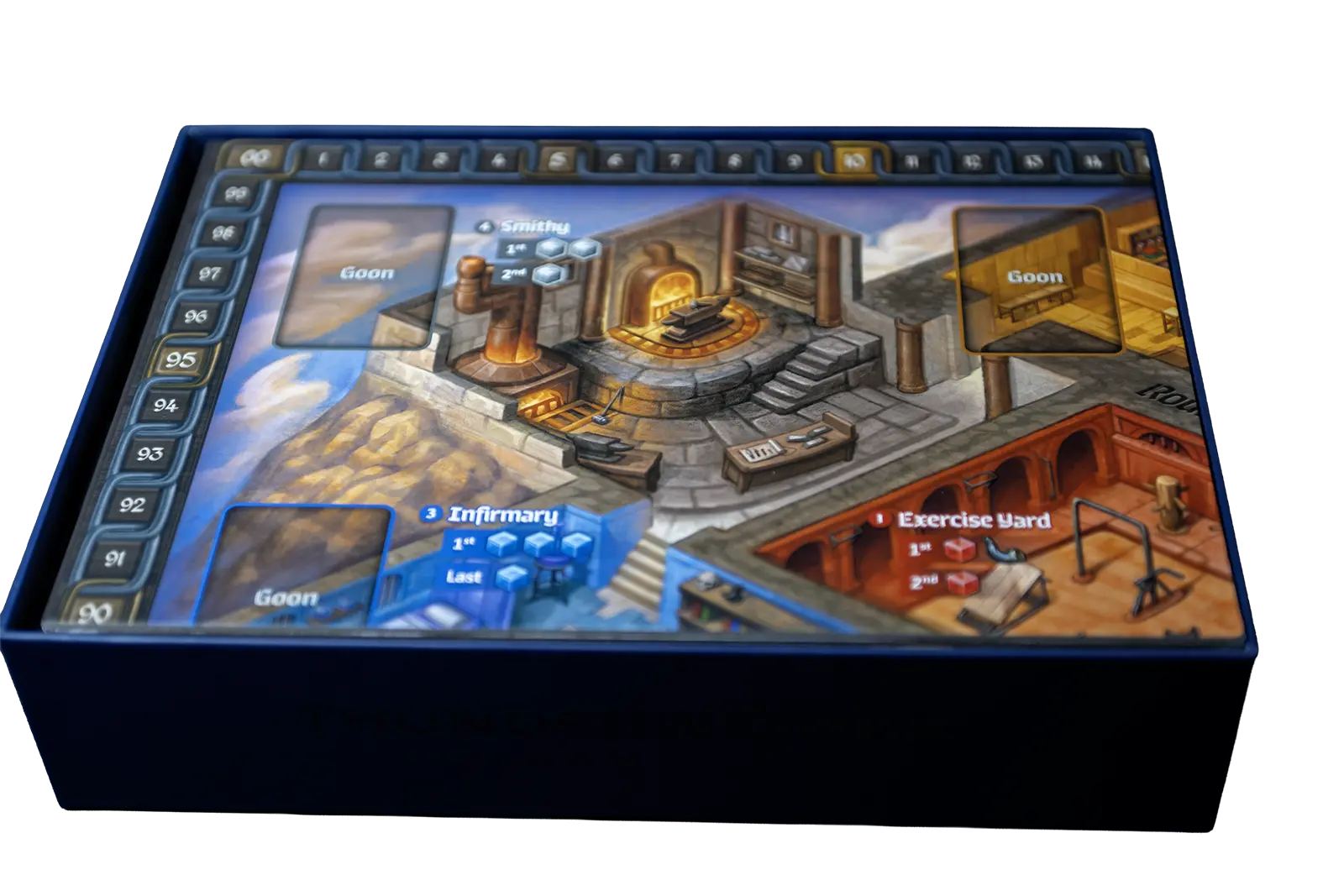 First layer - Gameboard on top, instructional booklet under gameboard