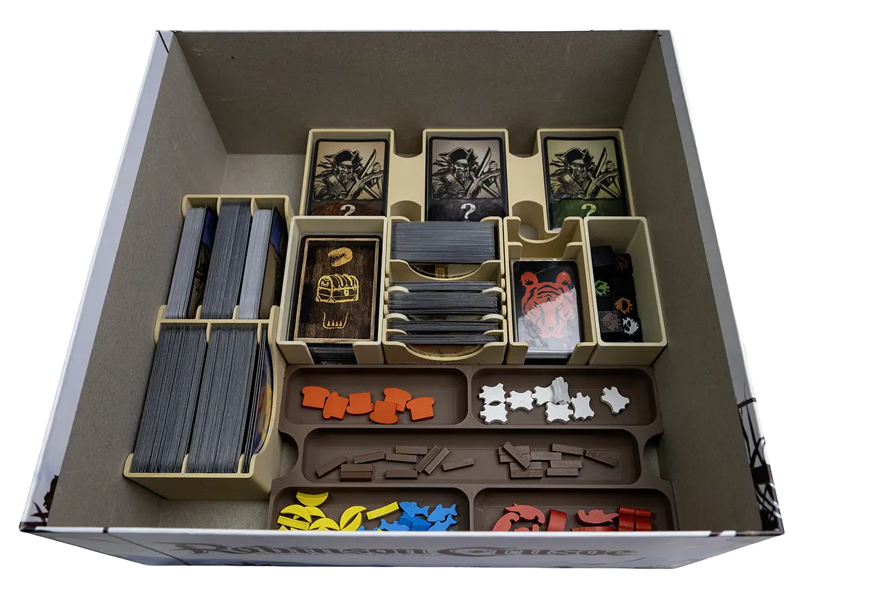 Bottom of the insert - main resource tray that is set on the table and Pirate expansion deck