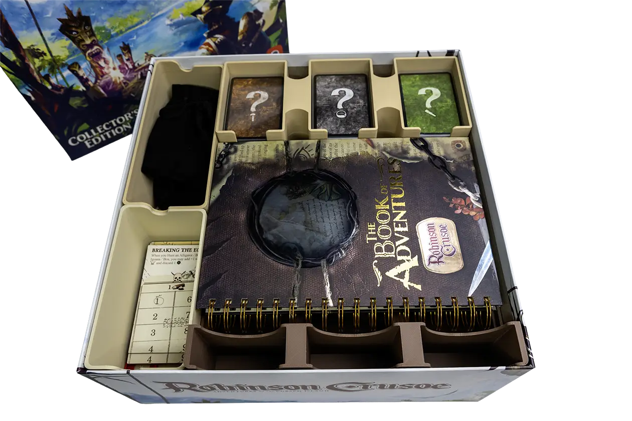 Robinson Crusoe 3D Printed Insert - Book of Adventures sitting snugly