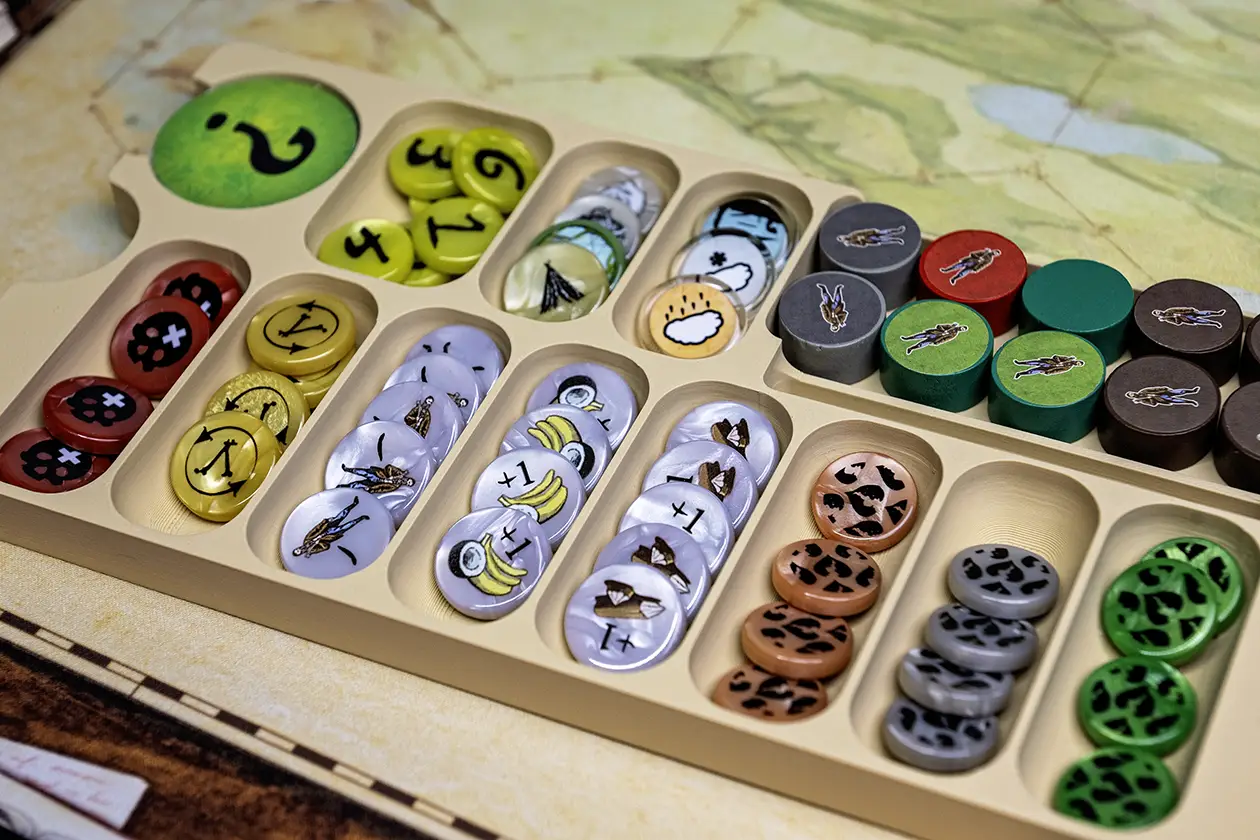 Robinson Crusoe - 3D printed insert tray with upgraded markers