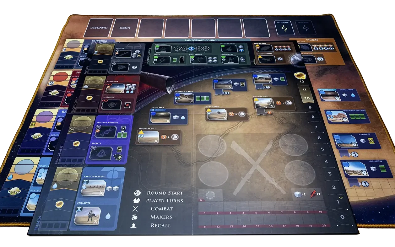 Cardboard Game Board over the Dune Gripmat