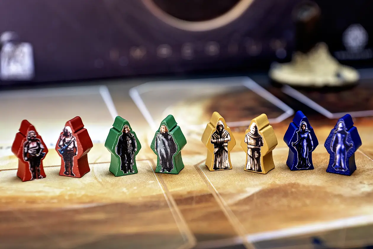 Player Agent Meeples with LevityGame stickers