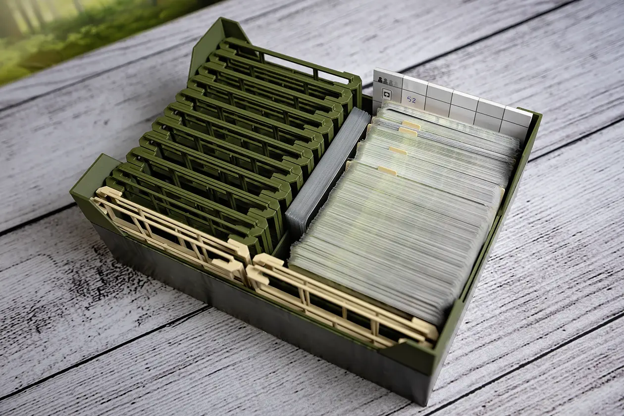 Insert filled with trays and cards