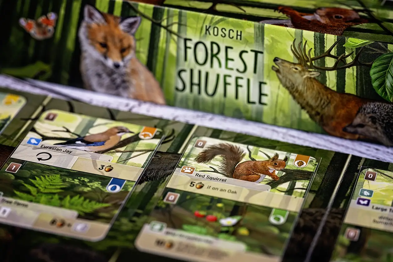 Forest Shuffle the side of the box and Clearing