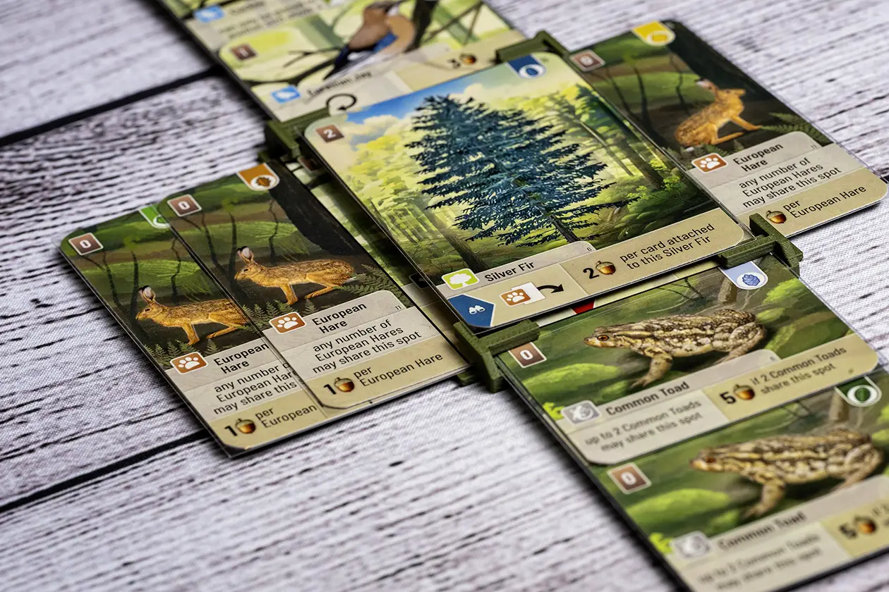Tree tray filled with cards