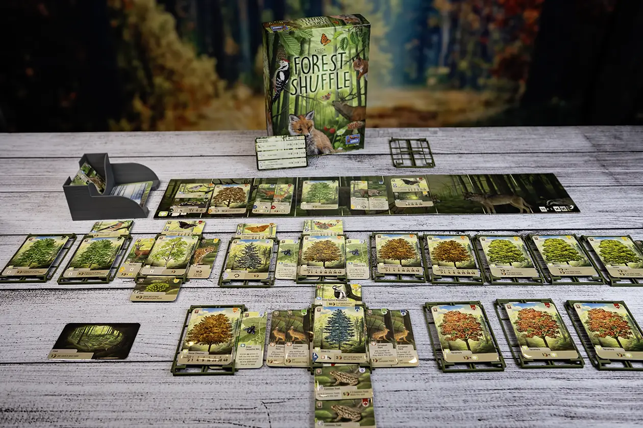 Game Layout using Forest Shuffle Upgrade tree trays