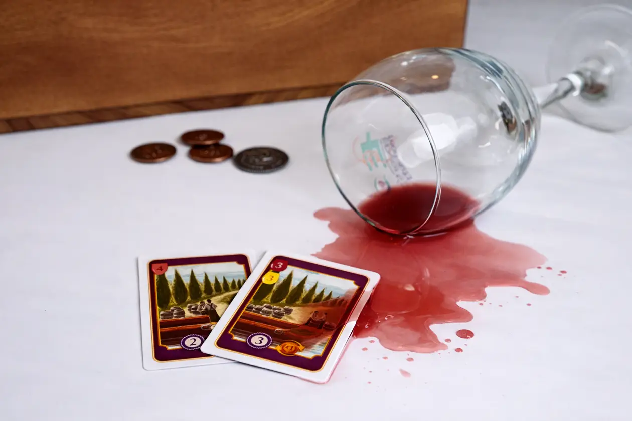 Wine spill on Viticulture cards