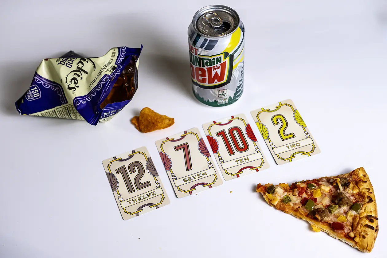 Drinks and Snacks near card game