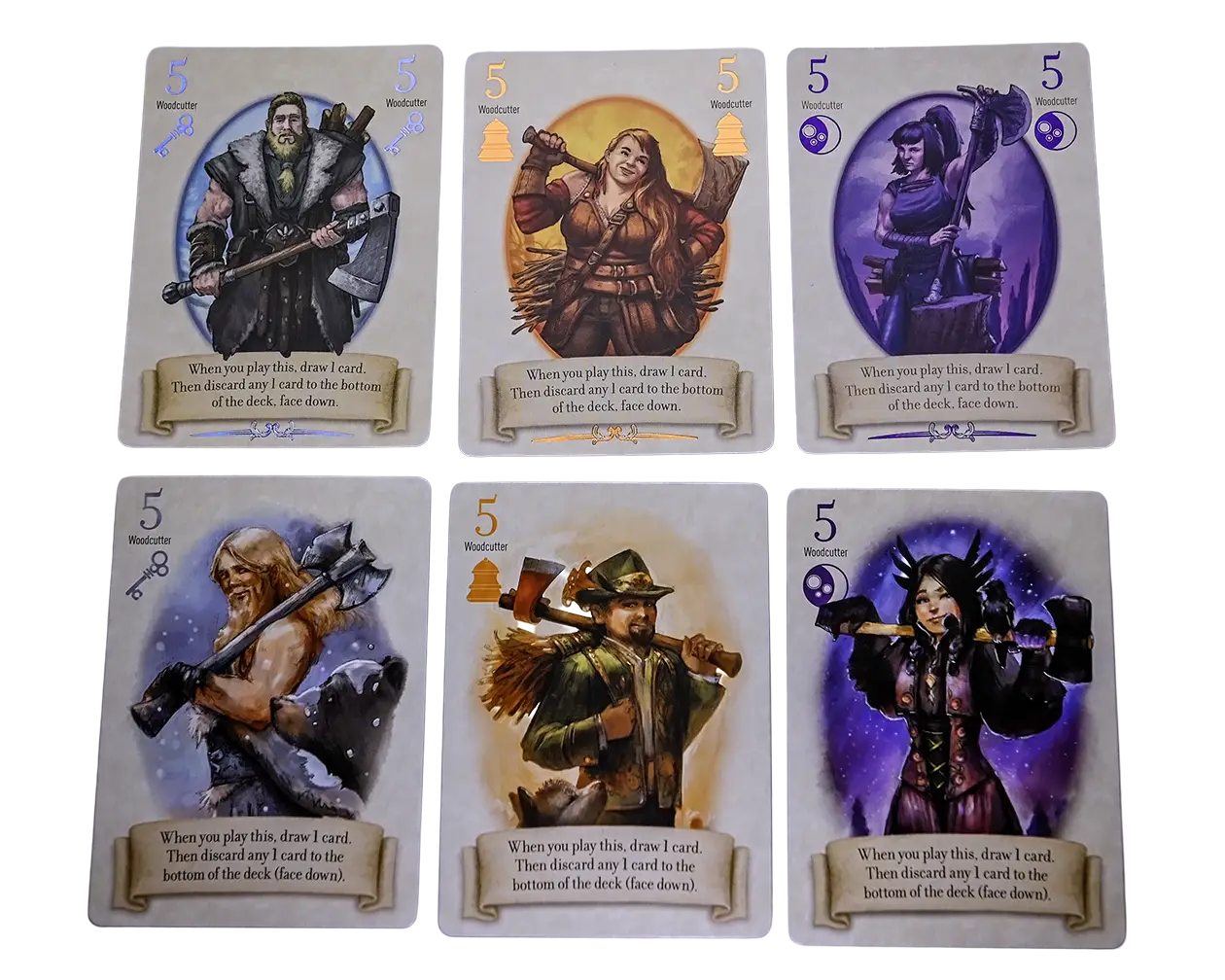 5 - Woodcutter cards comparison